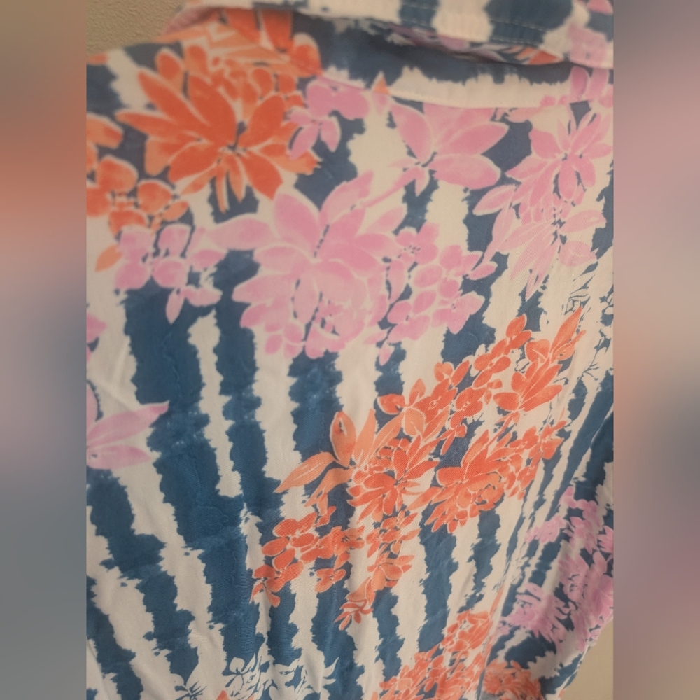 Ruby Rd. Blouse with Pink and Orange Floral Accents - Picture 8 of 9